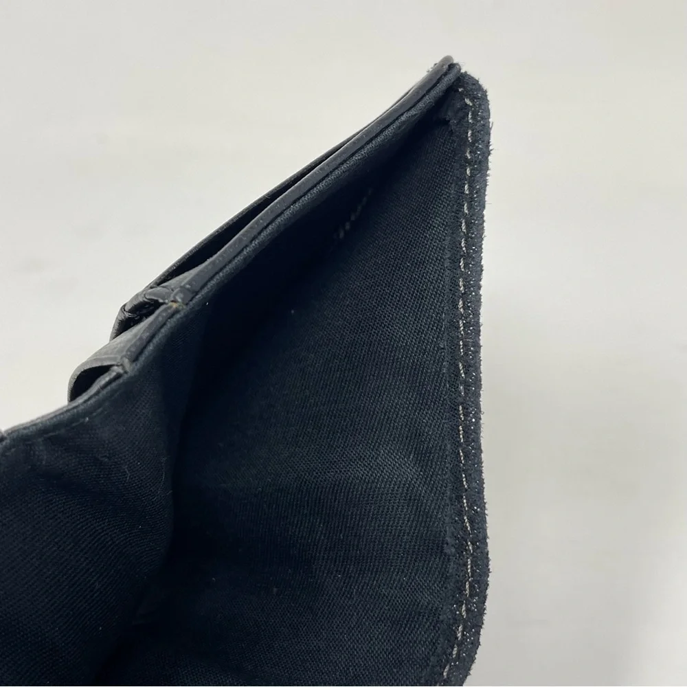 Fossil Madison Bifold Wallet Black Shimmer Nubuck Suede RFID Zippered Coin Pouch - Picture 8 of 11